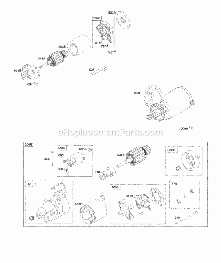 Starter_-_Electric_2 Diagram and Parts List for 356447-1217-G1  Briggs and Stratton Engine